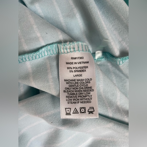 Cuddl Duds cotton blend short sleeve top / pants pajama set, striped; size L - Picture 4 of 9